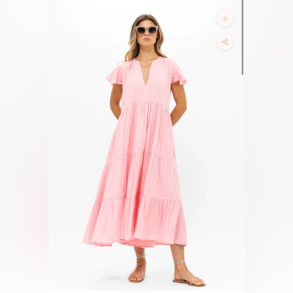 Oliphant Pink V Neck Maxi